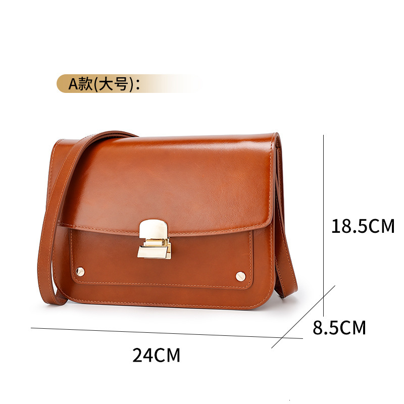 Designer Designer Maillard Style Design, Top Layer Cowhide Tofu Fashionable Women's Single Shoulder Crossbody Bag, Niche Small Square Bag