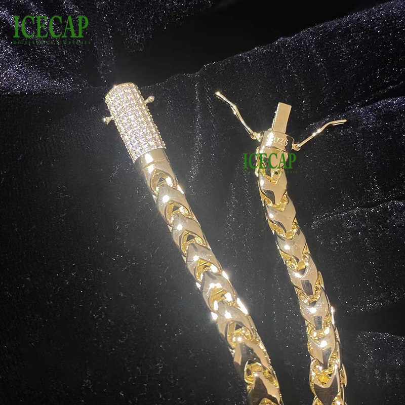 Latest Luxury Design Custom Hip Hop 925 Silver Chain Fashion Jewelry Necklaces Gold Plated Miami Link Chain Necklace For Men