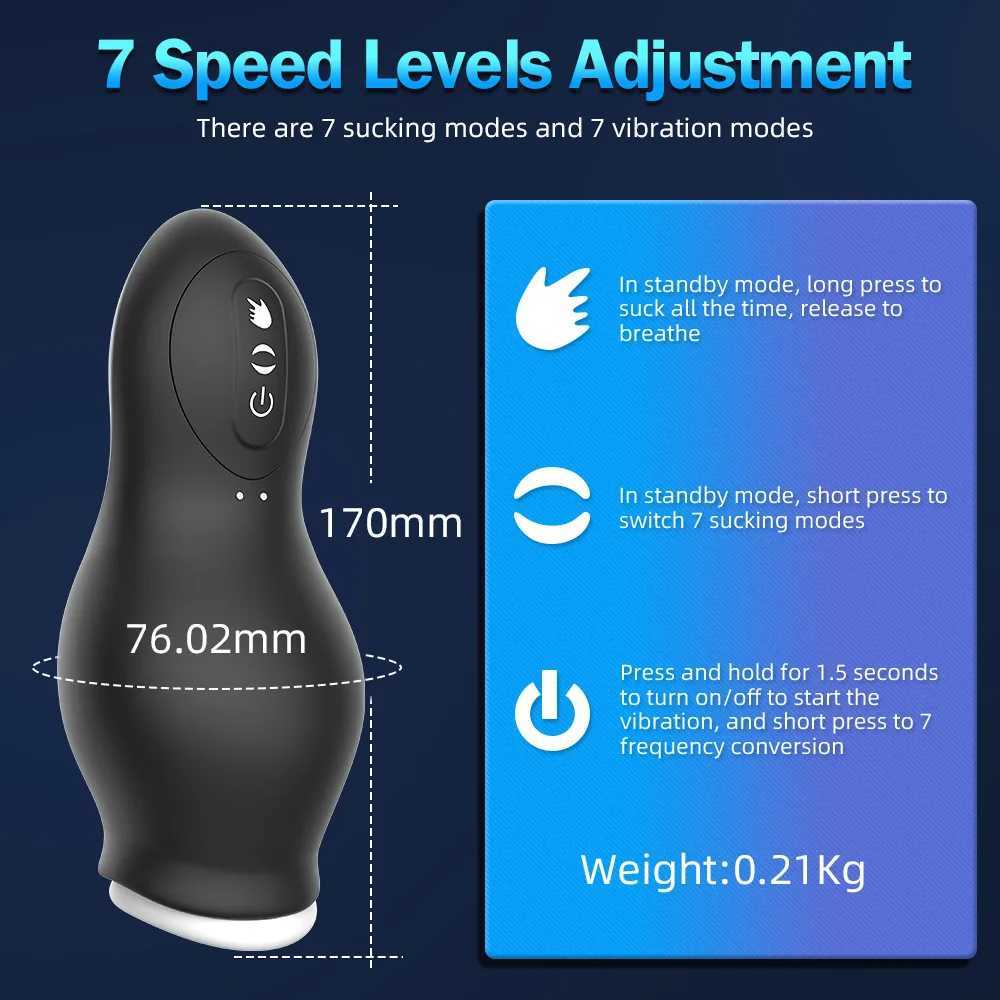 Automatic Male Masturbator Vibration Blowjob Sucking Cup Oral Vaginal Reals Pussy Penis Vibrator Sex Toys Adult Goods for Men W250218