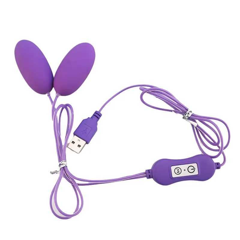 Female G-spot Bullet Vibrator Double Love Vibrating Masturbator Clitoral Stimulator USB Supply Prostate Vaginal MassagerXJ250218