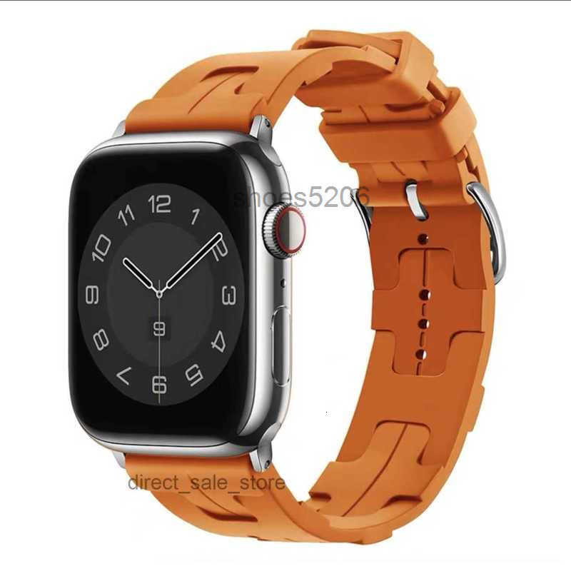 Smart Straps designer Easy Replace Silicone Bands H Alloy Buckle For Apple Watch Band 38/40/41Mmm Series 1 2 3 4 5 6 7 8 9 Ultra SE Ultra2 42/44/45mm 49mm N2QU