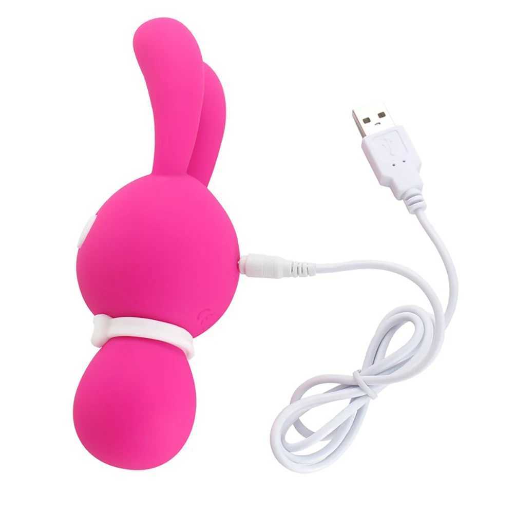 Women Masturbation Big Rabbit Ear Vibrator Stick G-spot Clitoris Massager Toy Sex Toys for women G Spot MassagerXJ250218