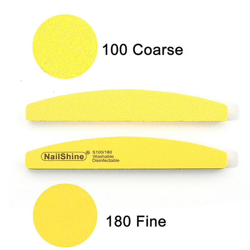 30Pcs/Lot Washable Nail File Professional 100 180 Grit Colorful Sponge Banana Nail Buffer Files Set For Manicure Pedicure Tools 250214