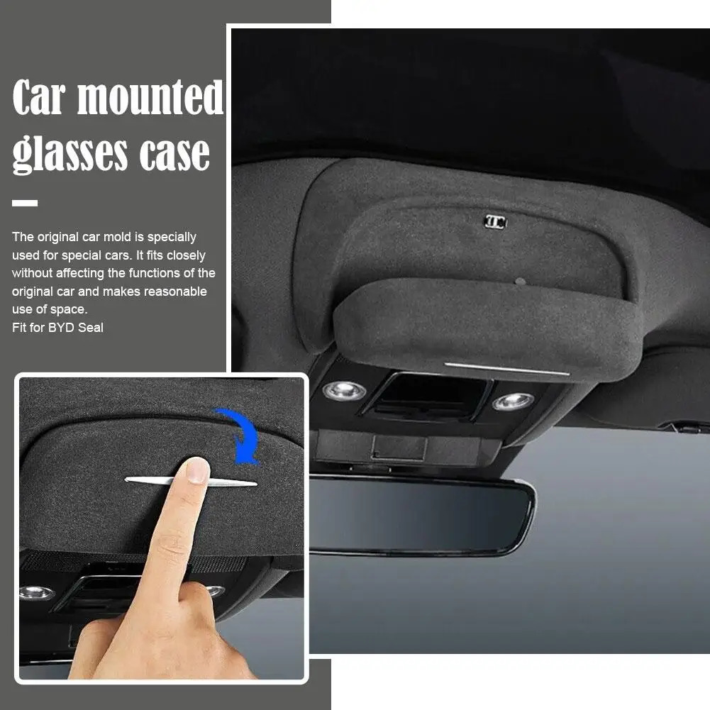 For BYD Seal Car Glasses Case Glasses Case High-quality Suede Interior Car Sunglasses ABS / Accessories Storage Box Ceiling F9U7 250213