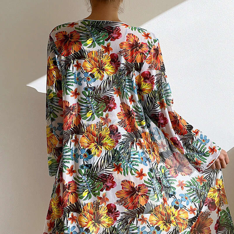 Long Sleeve Hoodie Split Three Piece Printed Sexy Swimsuit Women's Bikini 2025 New Casual Fashion Trendy Clothing