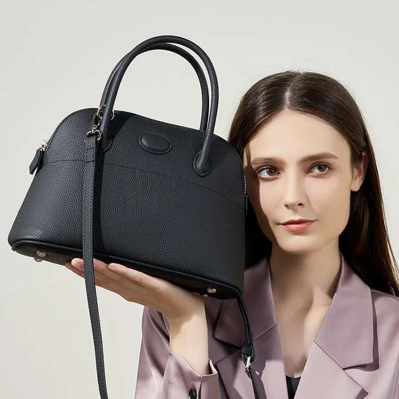 Genuine Leather Shell High-Capacity Women's Shoulder Bag