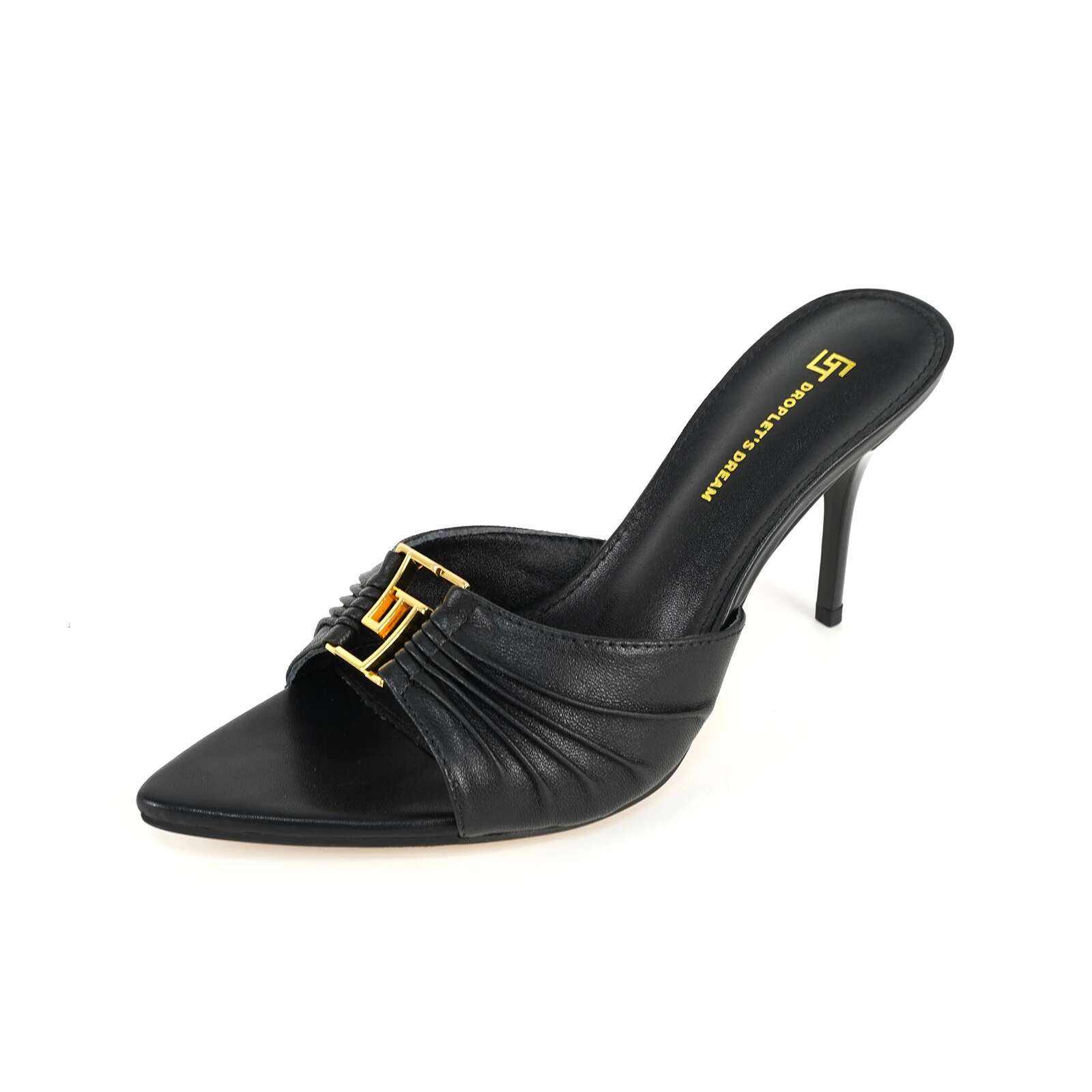 34-44 Plus Size Slippers 9Cm Slim Heel Women's Elegant Pointed Banquet Shoes Urious Leather High Heels