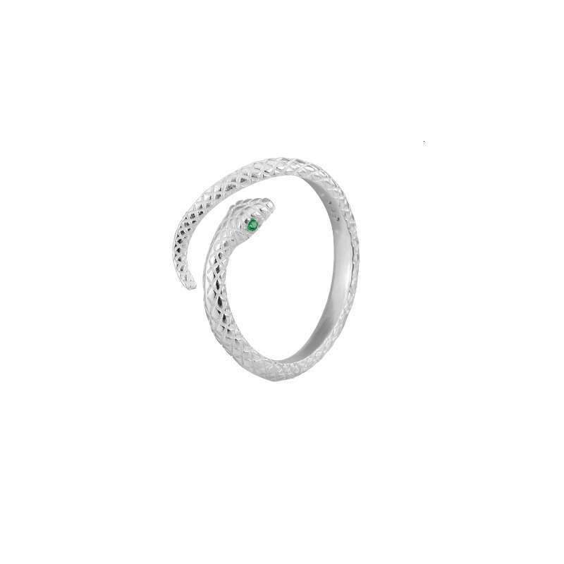 Tiki's new S999 foot silver fashionable and personalized zodiac opening small spiritual snake ring, female trendsetter bracelet
