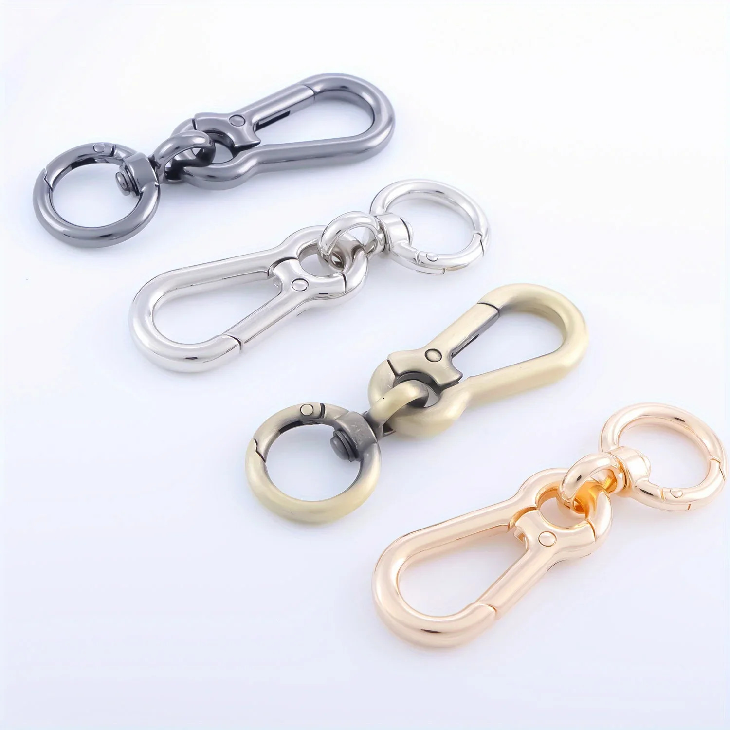 2 metal spring snap hook clips car keychain trigger switch buckle for bag keys 250213