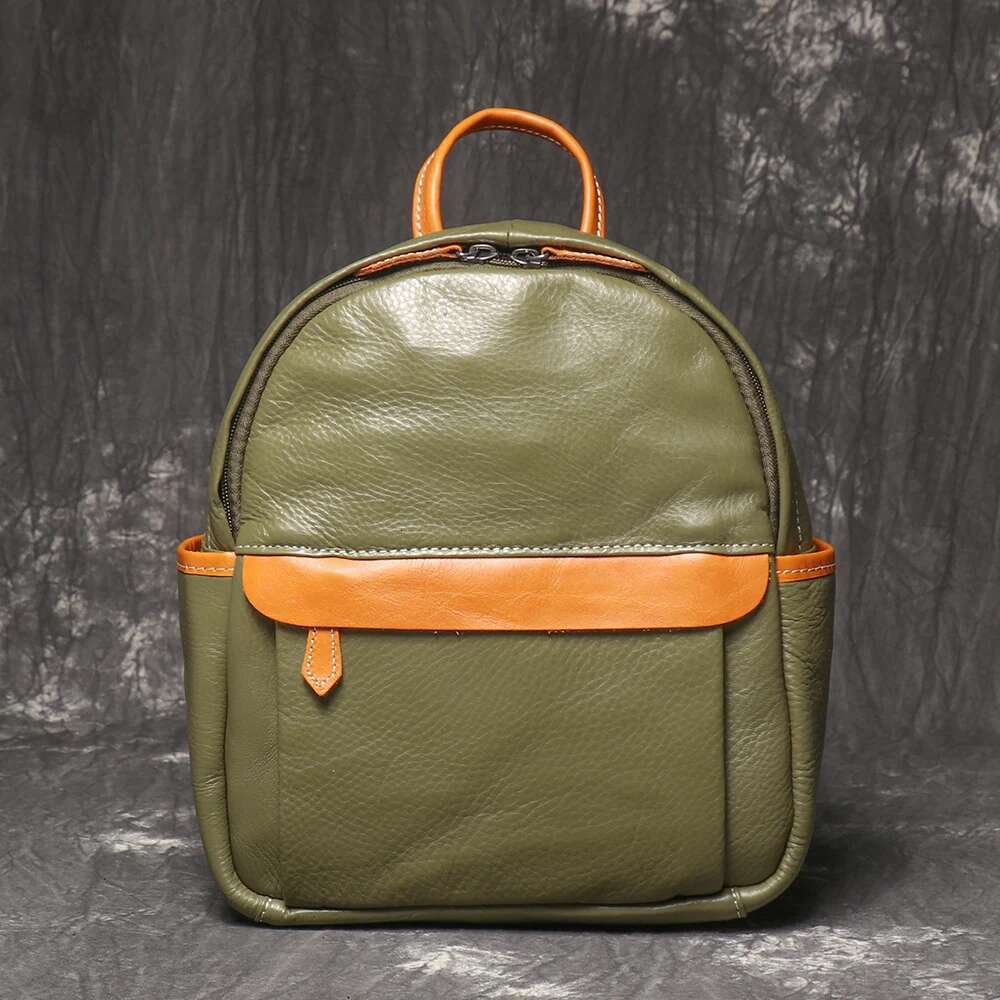 New Trendy Women's Versatile Fashion Leather Small Backpack Lightweight Casual Travel School Bag