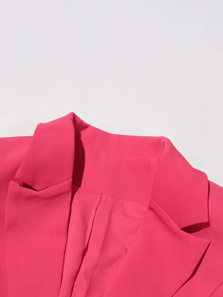 Temperament Two Piece For Women Notched Collar Long Sleeve Spliced Ruffles Blazer High Waist Flare Pant Chic Set Female