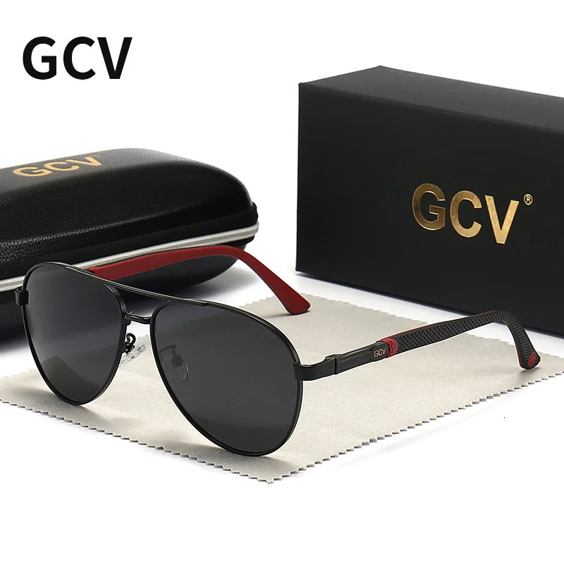 GCV mens/womens retro aluminum polarized sunglasses classic sunglasses coated lens driven glasses 250213