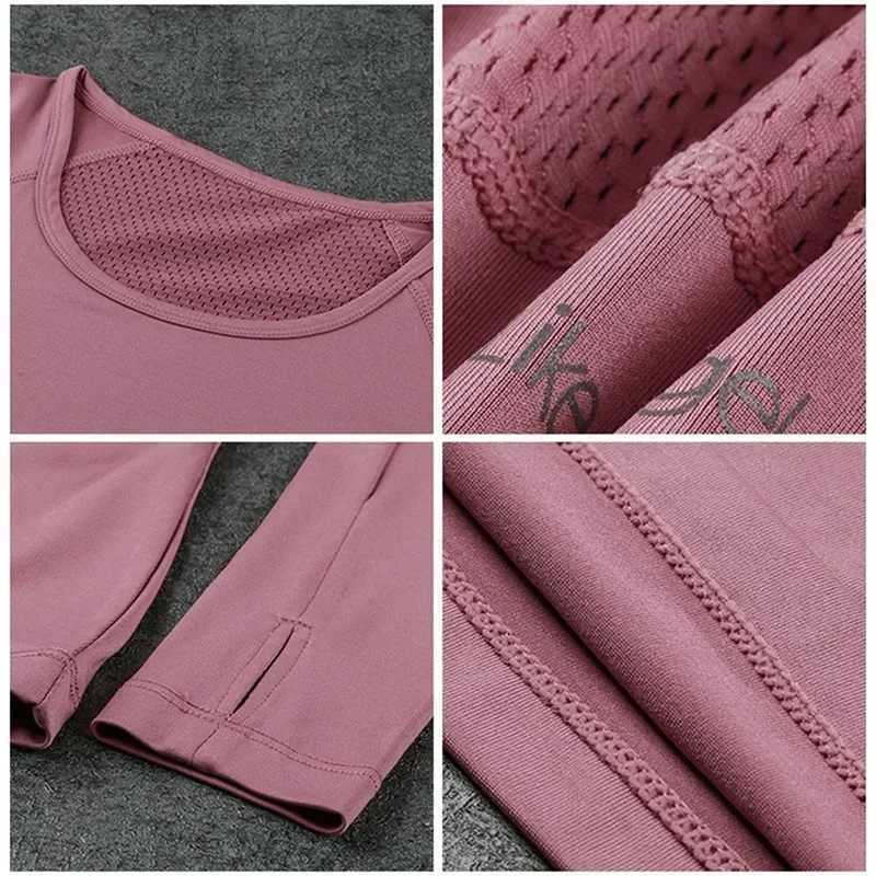 Active Shirts Tees Womens Sports Wear for Running Jogging Seamless Long Slve Gym Woman Sport Shirt Top Female Workout Tops T-shirt H25218