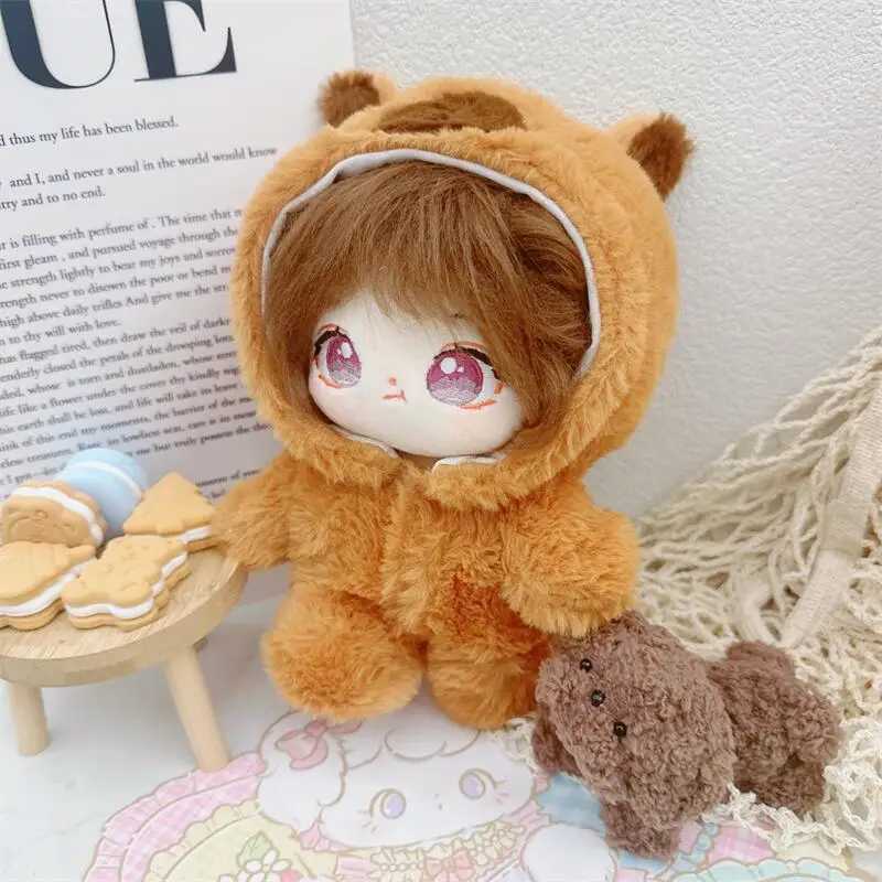 20cm Kaii Capybara Fluffy Coat Suit Plush Cotton Doll DIY Clothes Accessories Stuffed Toy for Kids Girls Birthday GiftXJ250218