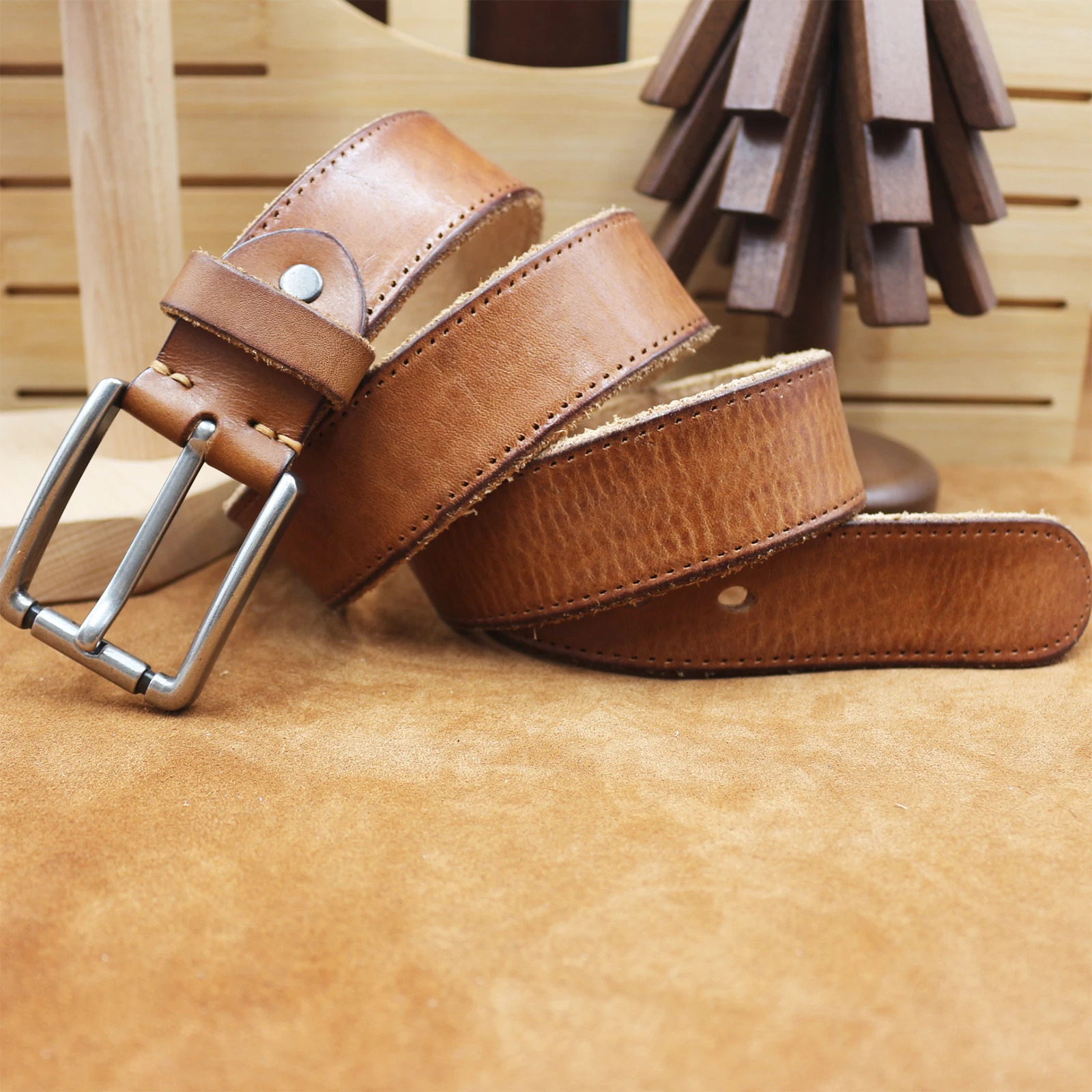 3.8cm Width Mens Cowskin Genuine Leather Belt Vintage Jeans Belt Strap Y2K Pin Buckle Belts For Men Male Gift 250213