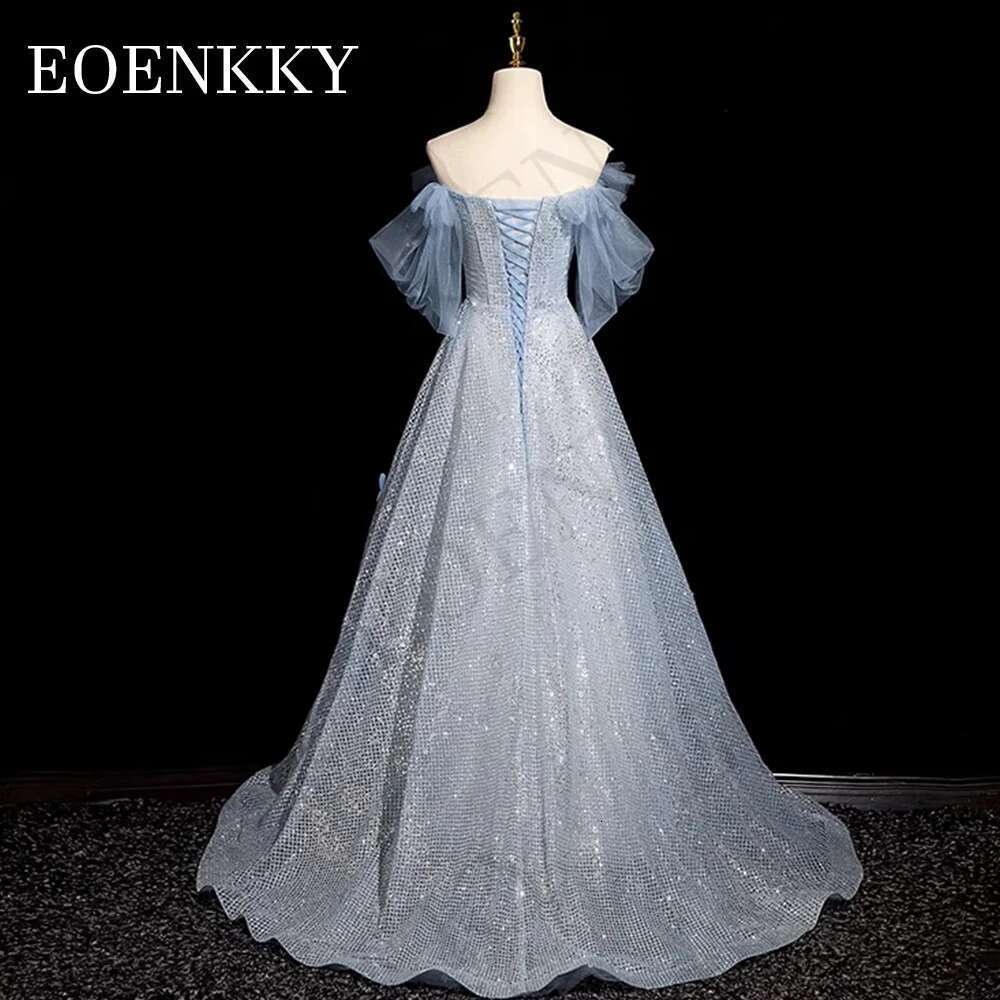 Off Sparkly Shoulder Prom Dress Blue Appliques D Butterfly Special Ocn Dresses A E Glitter Women es