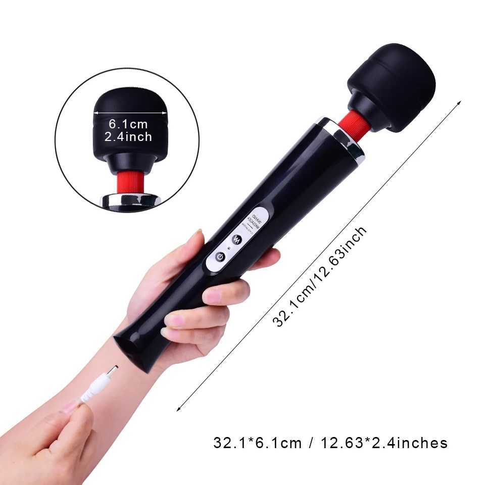 DOMI Sex Shop USB Charging Magic Wand Massager Pussy Stimulation Powerful Stick Clit Huge Vibrator Women Erotic Sex ToysXJ250218