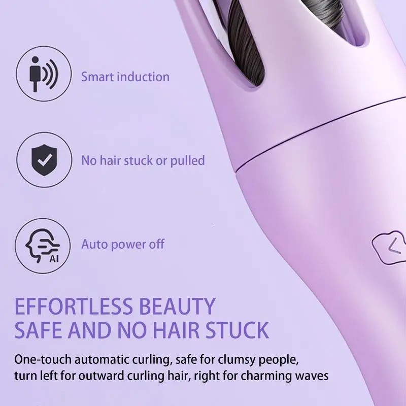 Curling Wand For Long Hair Automatic Intelligent Curling Iron Wavy Hair Curler Portable Hair Curler For Work Dating Daily 250214