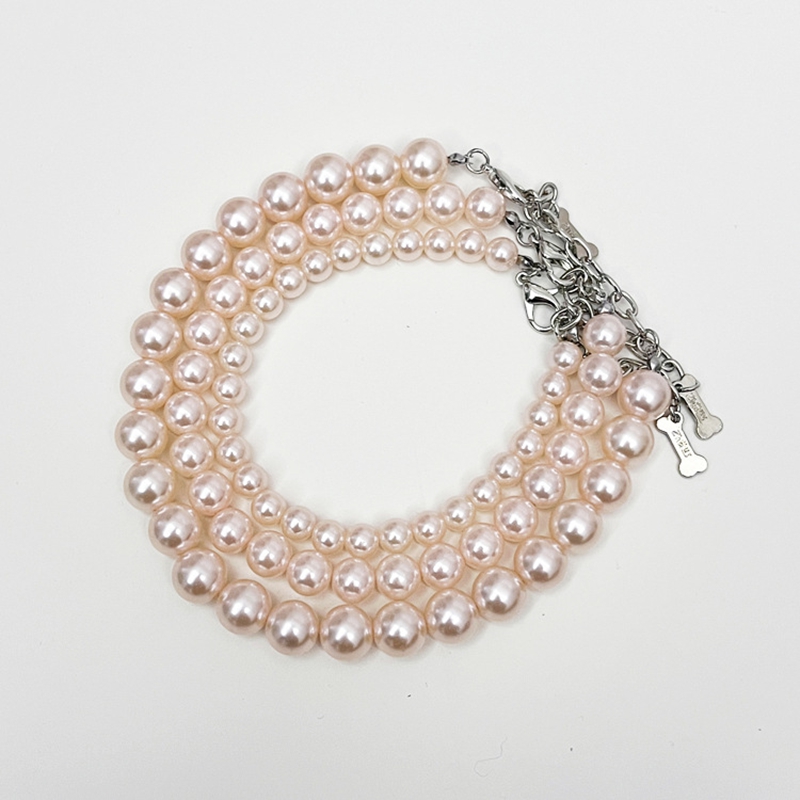 3 Pack Dog Pearl Necklace Light Pearl Jewelry Bold Puppy Accessories Pet Necklace Gift Elegant Adjustable Pearl Collar Jewellery Accessories for Small