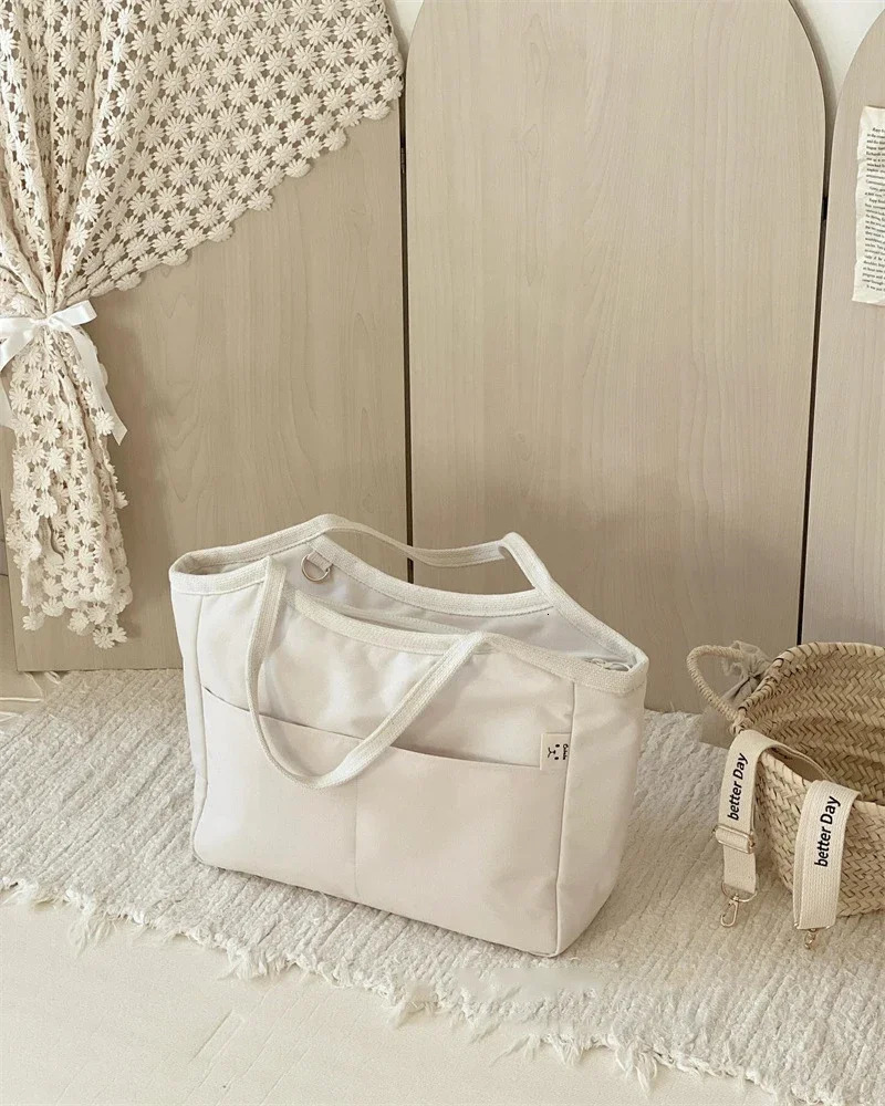 Korean Mommy Bag Multi-functional Handbag Fashion Shoulder Bag Outdoor Lightweight Canvas Mother and Baby Bag 250218