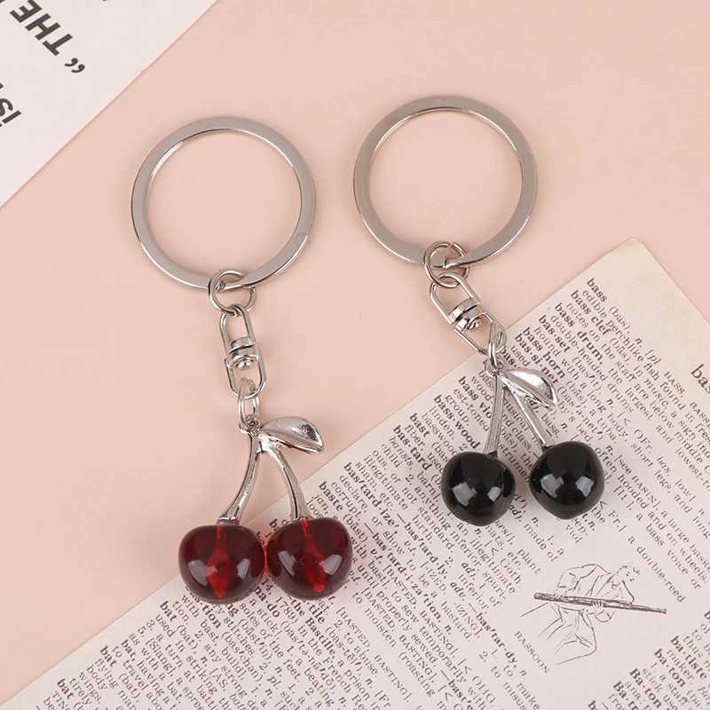 Keychains Lanyards Fashion cherry keychain pendant car key mens gift womens handbag DIY jewelry accessories H250217