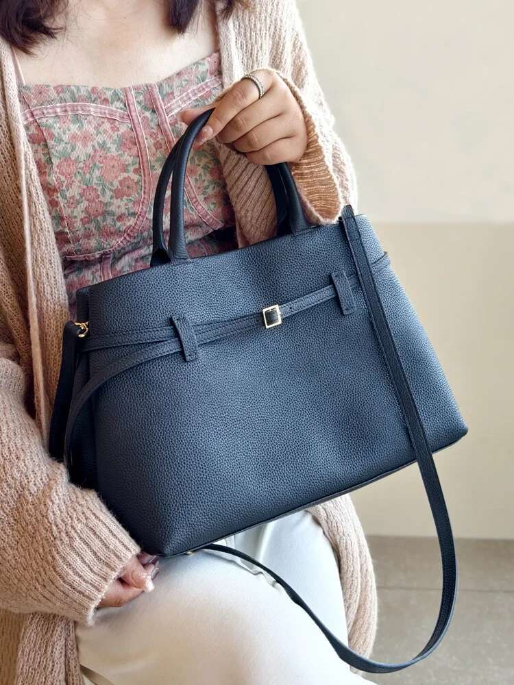 NEW 2025 Simple All-Match Leisure Black Wine Red Large Tote Natural Cow Leather Women Shoulder Bag Commuter Office Briefcase