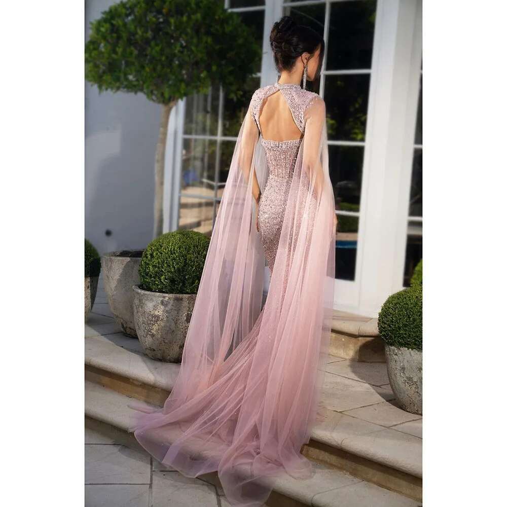 Evening Formal Party Dresses Pink Sweetheart Full Sleeves Or Length Slim Fit Shiny High Quality Fashion Chic Women Prom Gowns