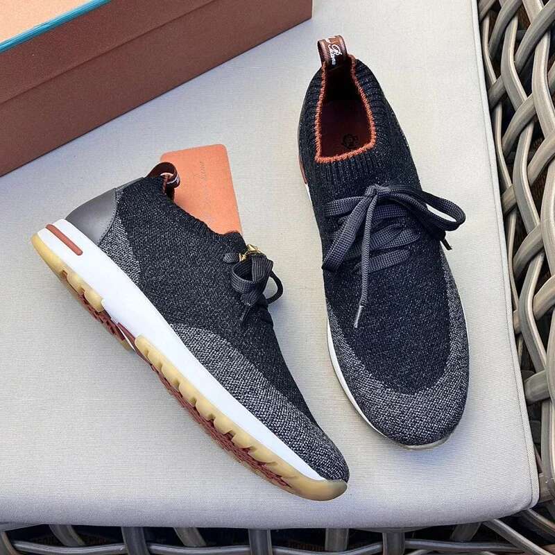2024 New Men's Slip-on Low-top Breathable Knitted Sneakers Lightweight Non-slip Footwear Thick Bottom Shoes