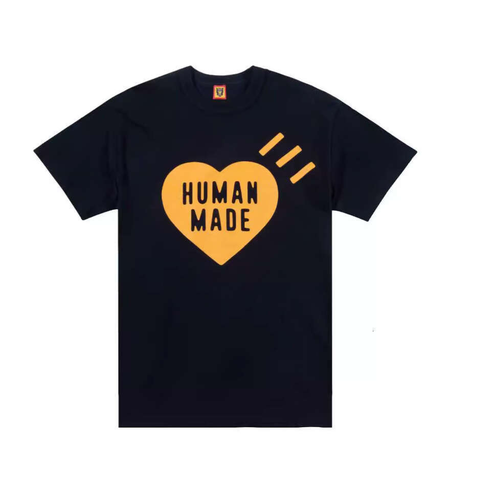 Trendy brand high-quality bamboo cotton heart-shaped digital printed casual loose short sleeved unisex T-shirt