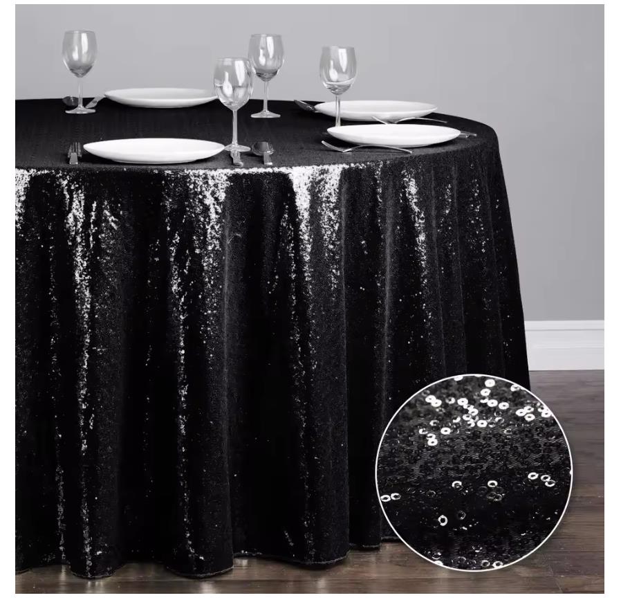 EOF.1 Tablecloth Wedding Solid Birthday Wedding Banquet Birthday Wedding Restaurant Festival Party Black