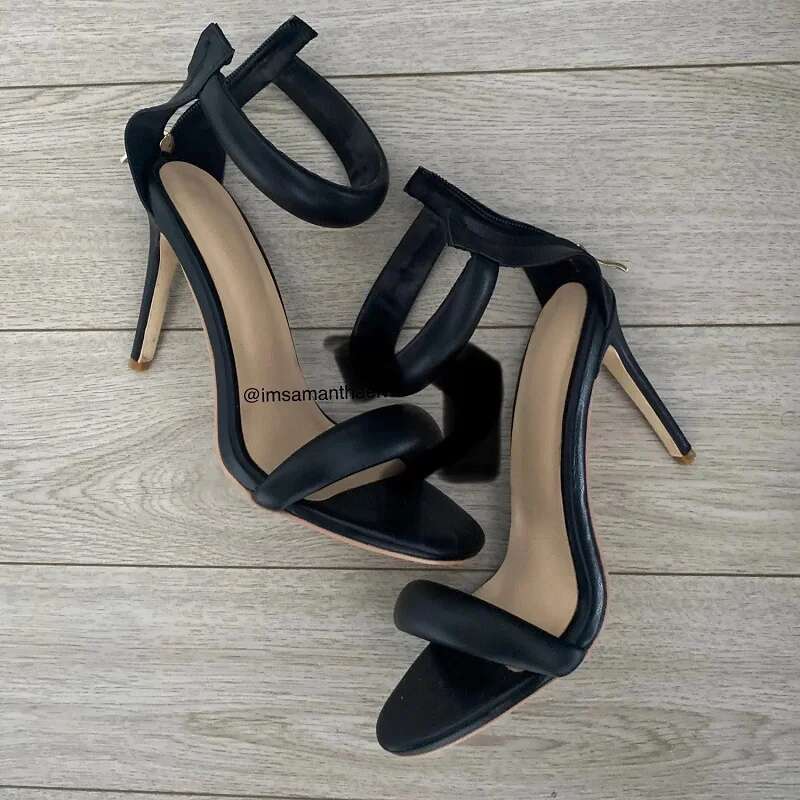 2025 Women Concise Style One-Strap Sandals For Party Sexy Stiletto Heel Back Zip Cover Heels Summer Leopard Sandalias