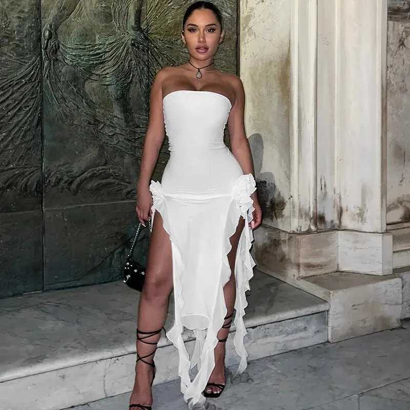 Basic Casual Dresses Hawthaw Women Party Club Evening Strtwear Vacation Bodycon Midi Dress 2024 Summer Clothes Wholesale Items For Business H25217