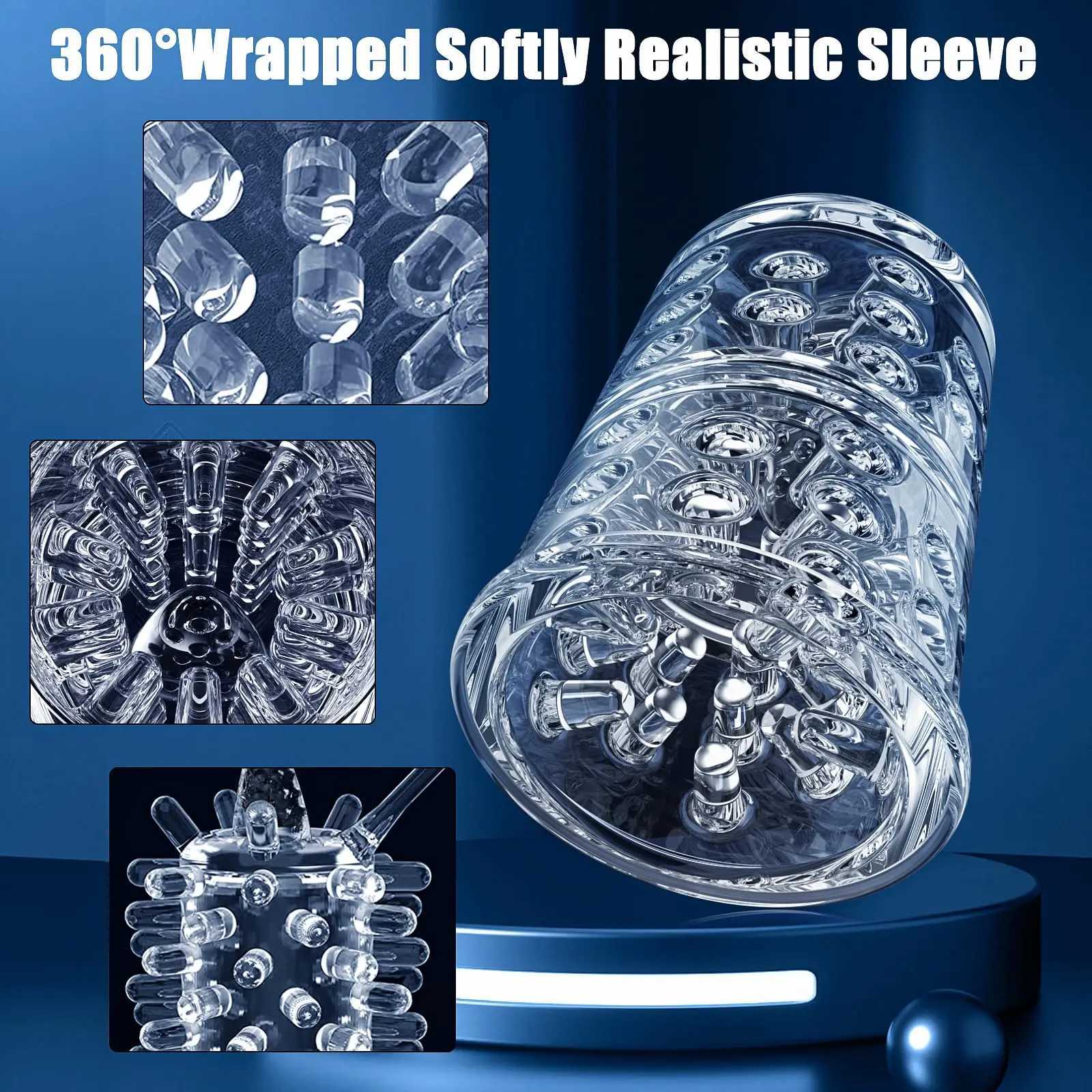 Fully automatic male masturbation sex toy with 7 rotation suction and licking modes W250218