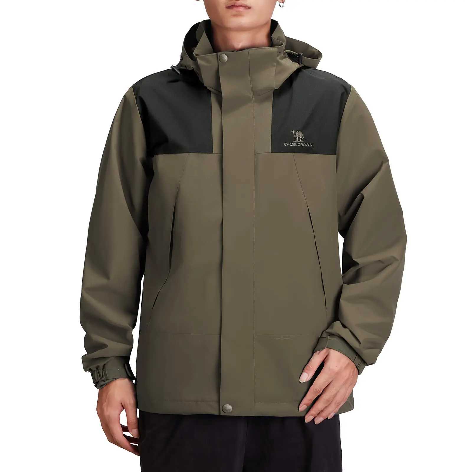 GOLDEN CAMEL Mens Rain Jackets Waterproof with Hood Lightweight Softshell Single Jackets Zip Up Windbreaker Jacket for HikingT250218