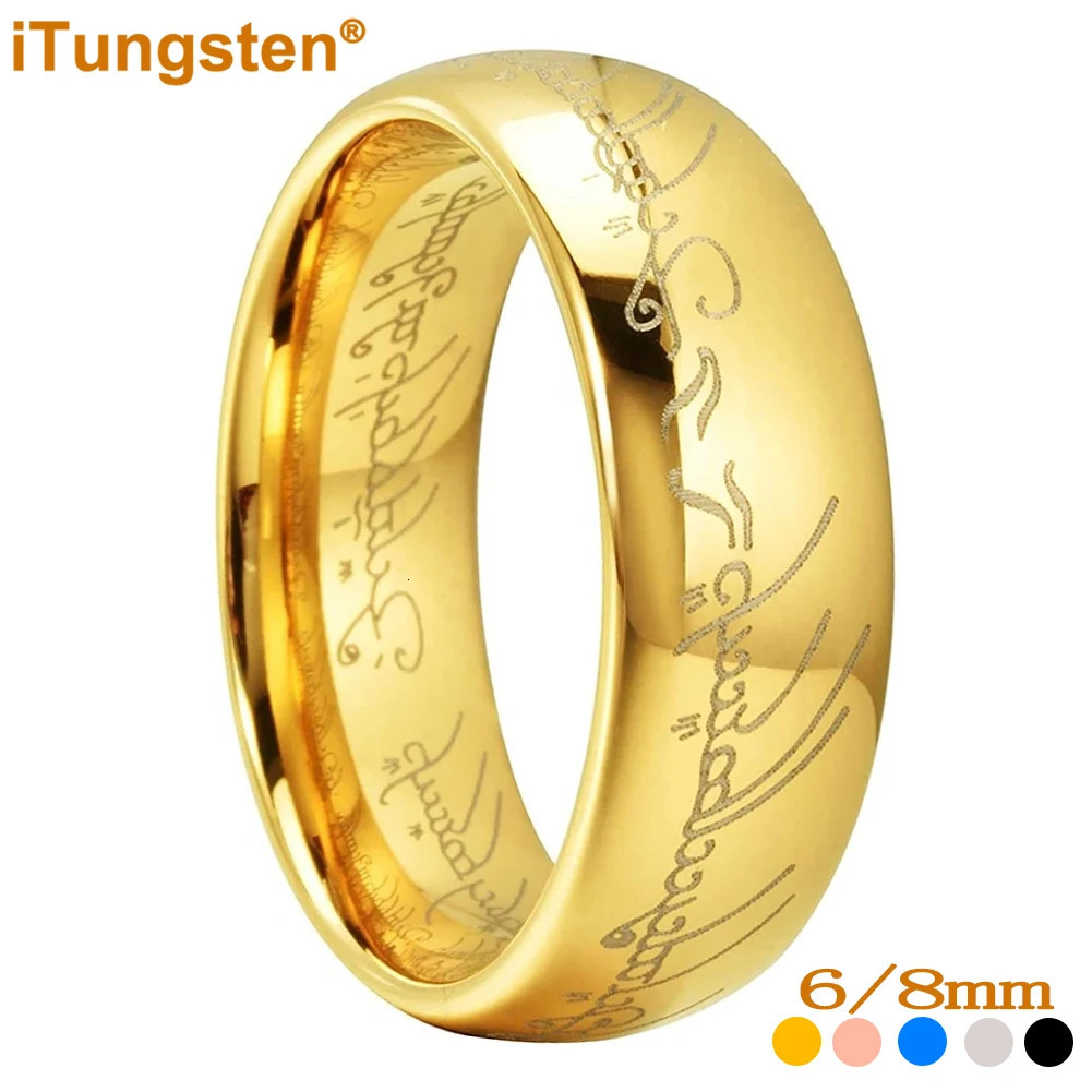 iTungsten 6mm 8mm Fashion Tungsten Carbide Ring for Men Women Engagement Wedding Band Trendy Jewelry Laser Engraved Comfort Fit 250213