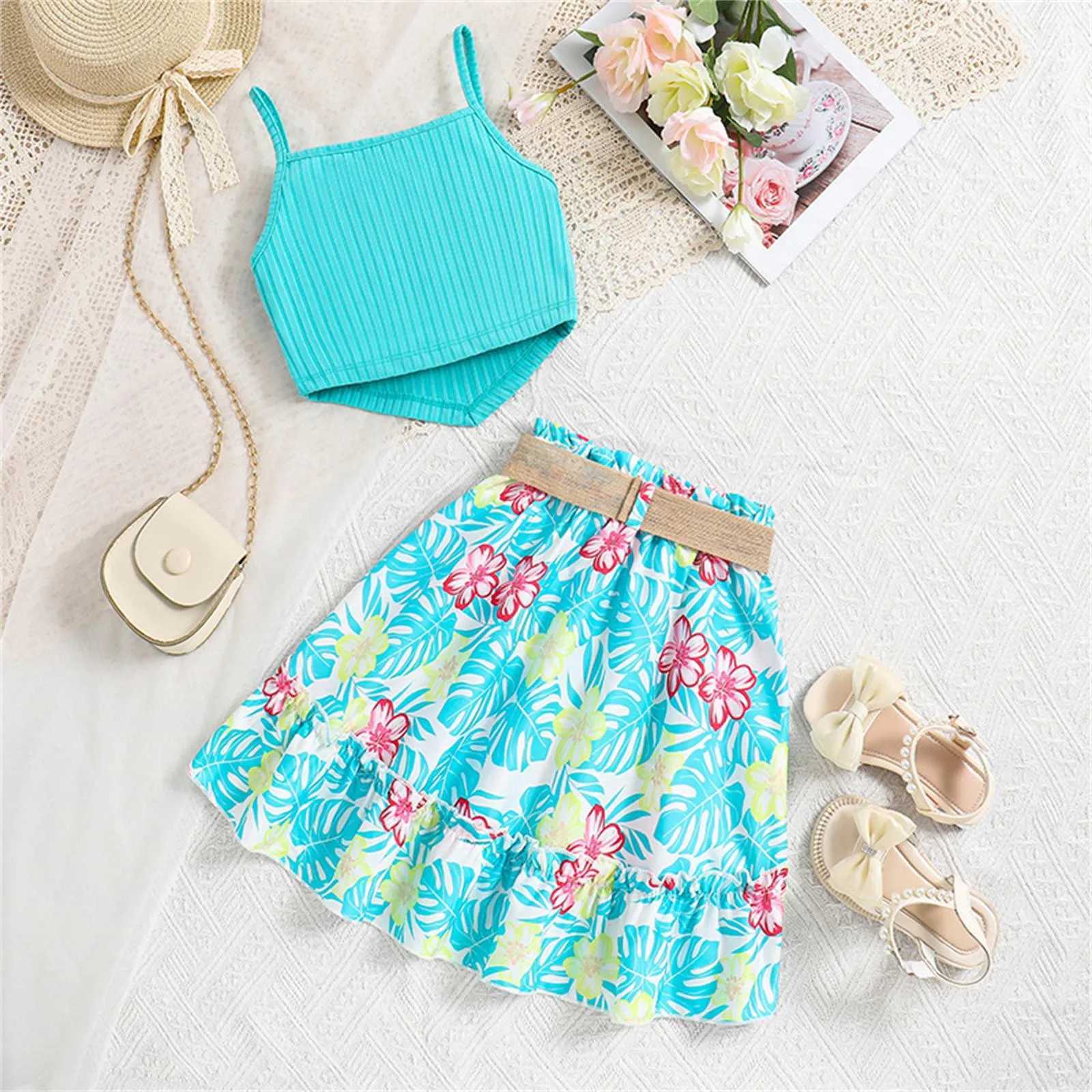 2024 Summer Girls Clothing for 8 and 12 Years Top Printing Youth Clothing New Childrens Clothing W250218