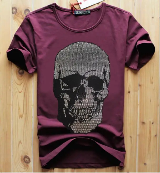 S-6XL Anime Graphic Men Dress TShirts Rhinestones Man Summer Fashion T-Shirts Streetwear Mens Clothing 250217