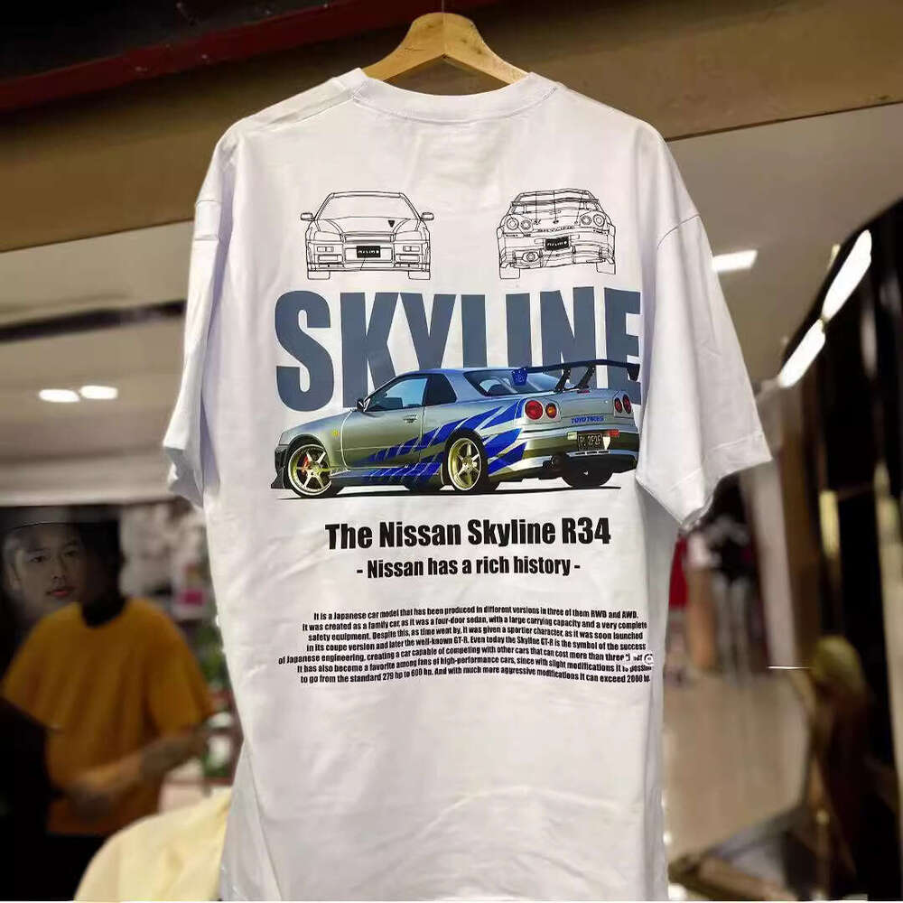 New 3D Digital Printing Round Neck T-shirt Fashion Summer Men's Cartoon Car