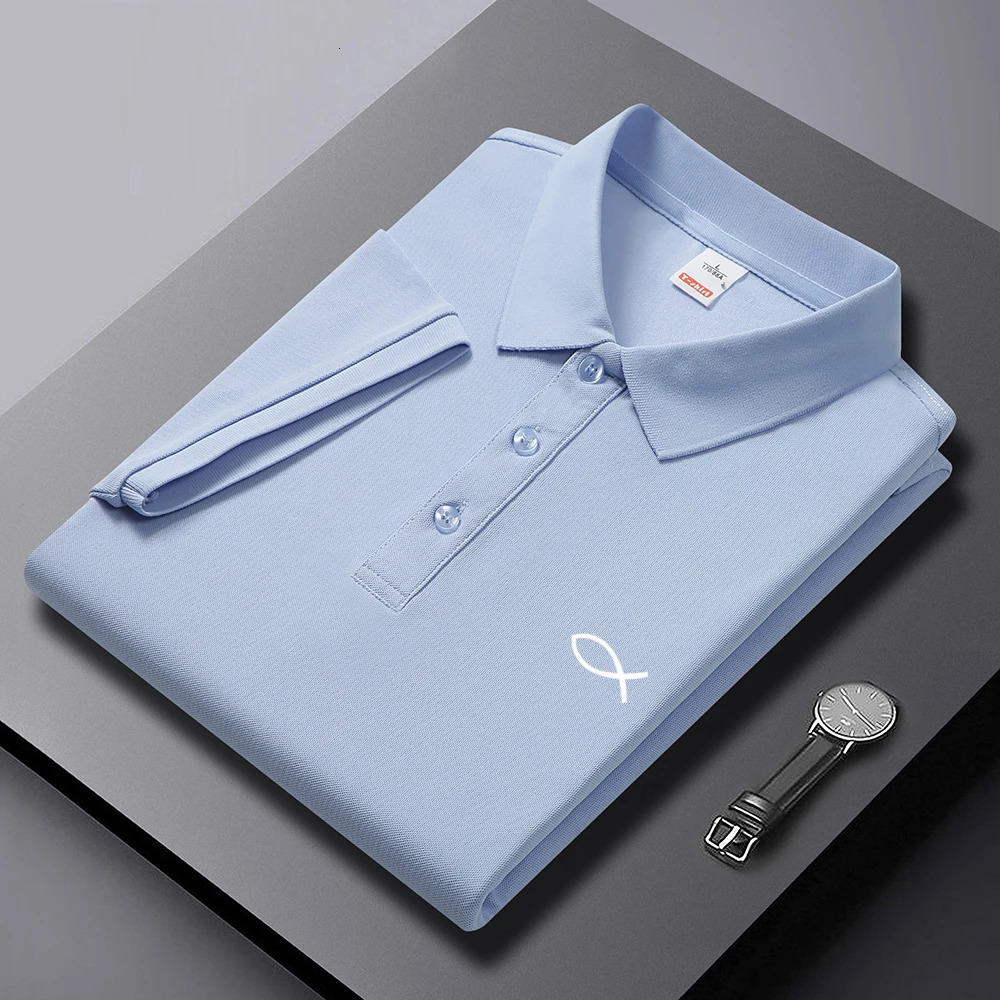 Jesus Fish Faith Print Polo T-Shirts Loose Oversized Short Sleeved Men Women Summer Breathable Tops Clothing Casual Business Tee 250217