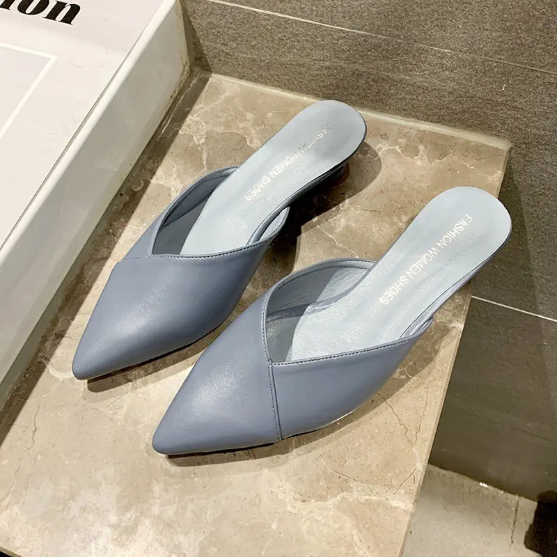 Womens elegant mule womens casual slider womens low boots fashionable womens Pointed shoes womens candy colored shoes 250213
