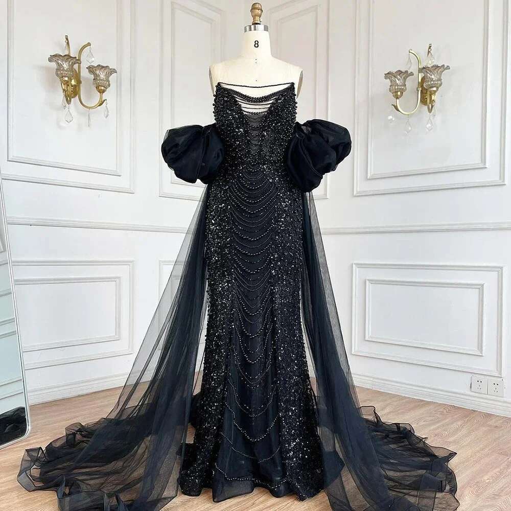 Evening Lilac Gown Vintage Half Puff Sleeve Dress With Cape Jacket Beaded Pearls Customize Party BLA