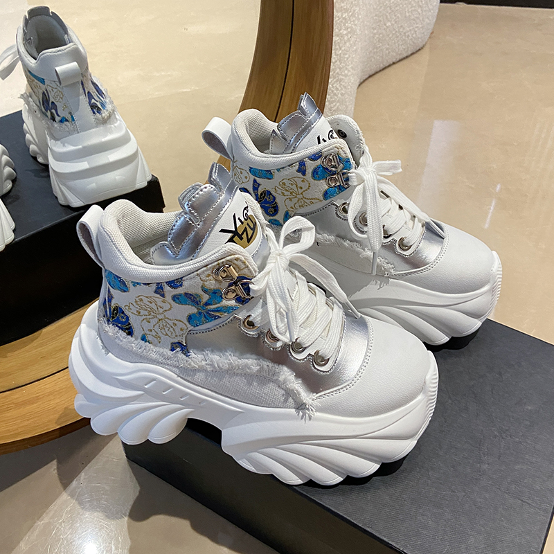 Luxury Platform Sneakers 8.5CM High Heels Spring and Autumn Sports Leather Shoes Designer Breathable Casual Shoes High Quality Outdoor Running Shoes S