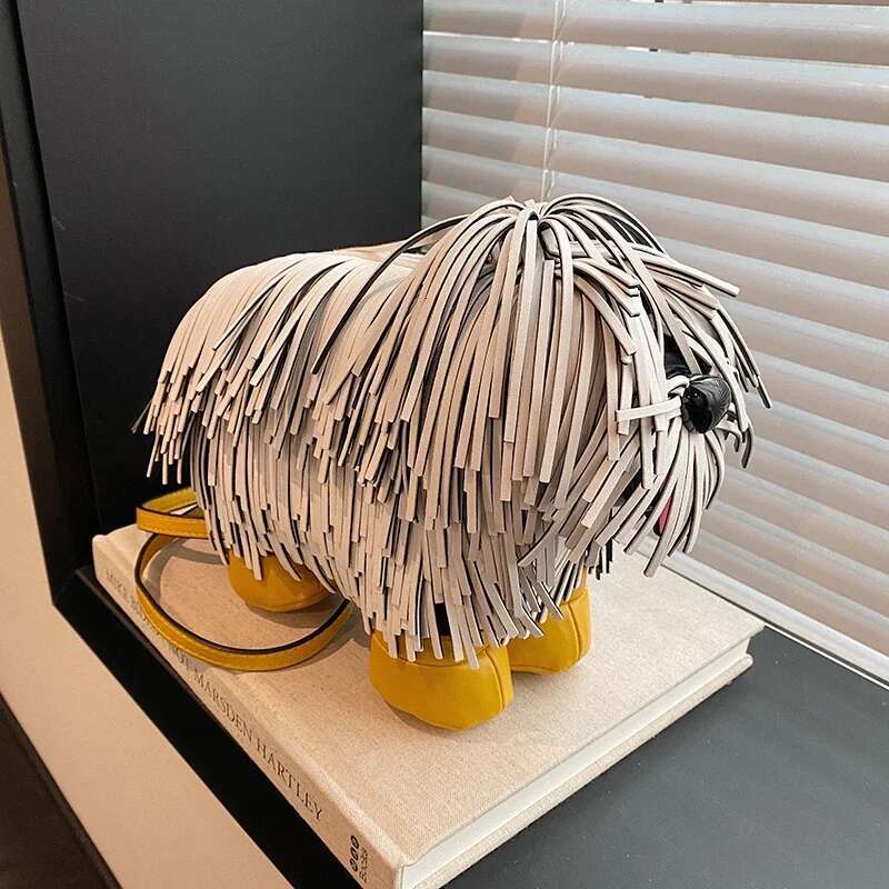 Personality Fashion PU Dog Shape Shoulder Unique Design Super Cool Exquisite Tassel Crossbody Bags For Women 2025 New Style