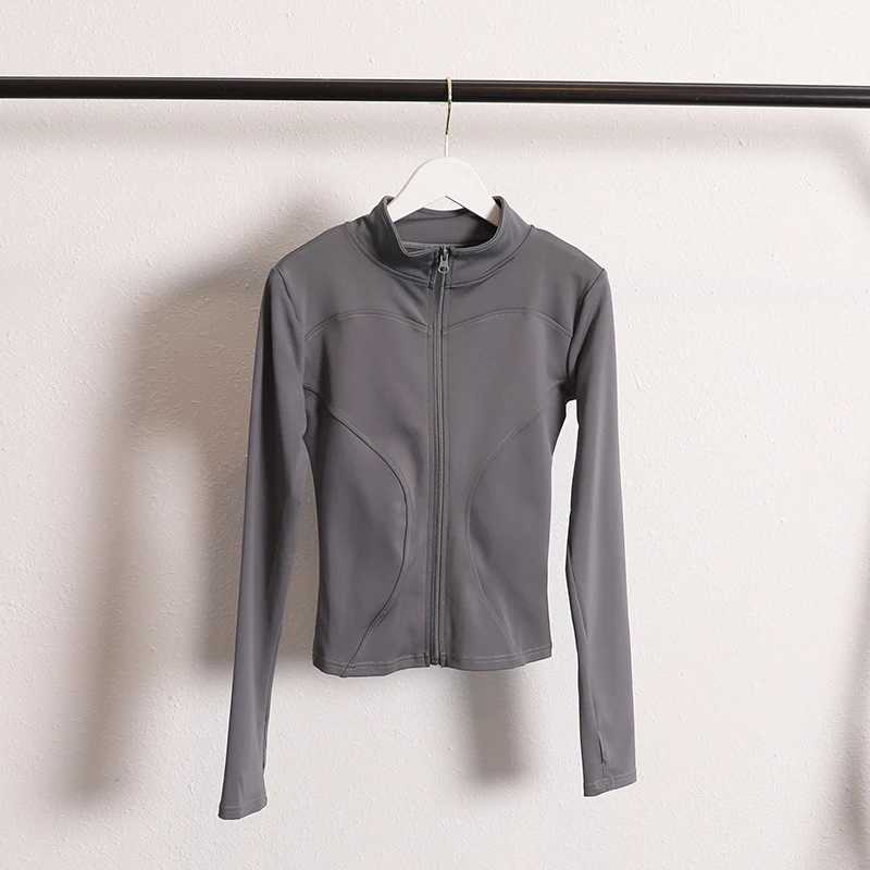 Active Shirts Tees Jacket Coat Flexible Active Wear Women Zip Up Gym Sports Casual Jackets with Thumb Holes H25218