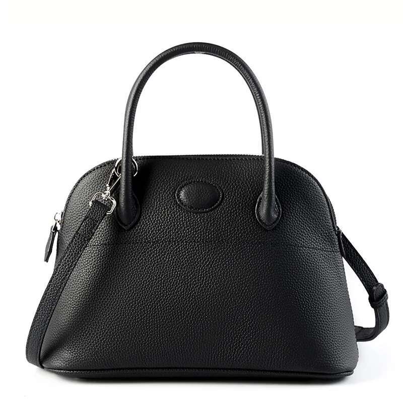 Genuine Leather Shell High-Capacity Women's Shoulder Bag