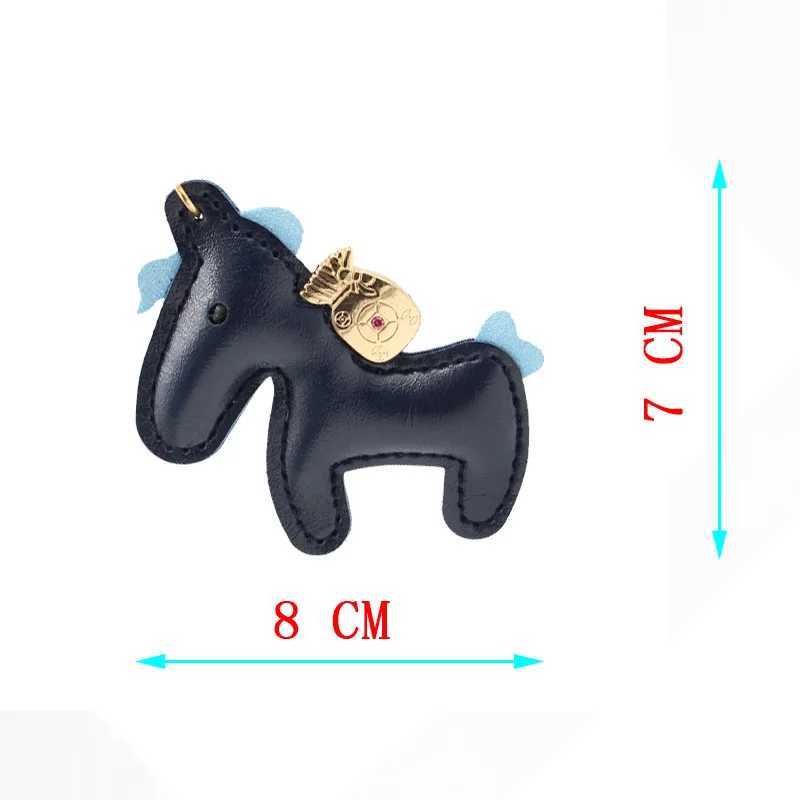 Keychains Lanyards PU Leather Charms Bag Pendant KeyChain Cartoon Horses Keyring Cute Animal Ornament Accessories Decoration Gift H250217