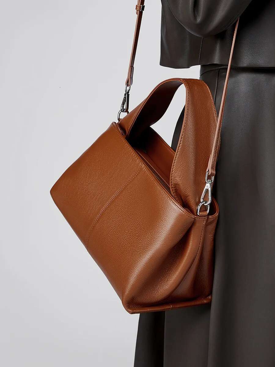 YANATARI Genuine Leather Woman Shoulder Handbags Ladies Crossbody Bags Designer Minimalism Cowhide Dumpg Bag