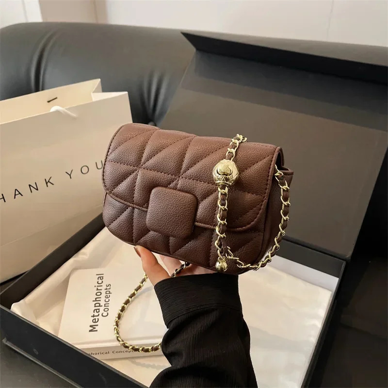 Red Single Shoulder Bag for Women Spring Versatile Chain Crossbody Bags Texture PU Handbags 250217