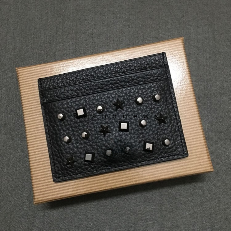 Rivets Card Holders Women And Men Genuine Leather Business Credit Card Pockets Short Wallet High Quality Cowhide Purses Luxury Designer Bag New Gifts 3083