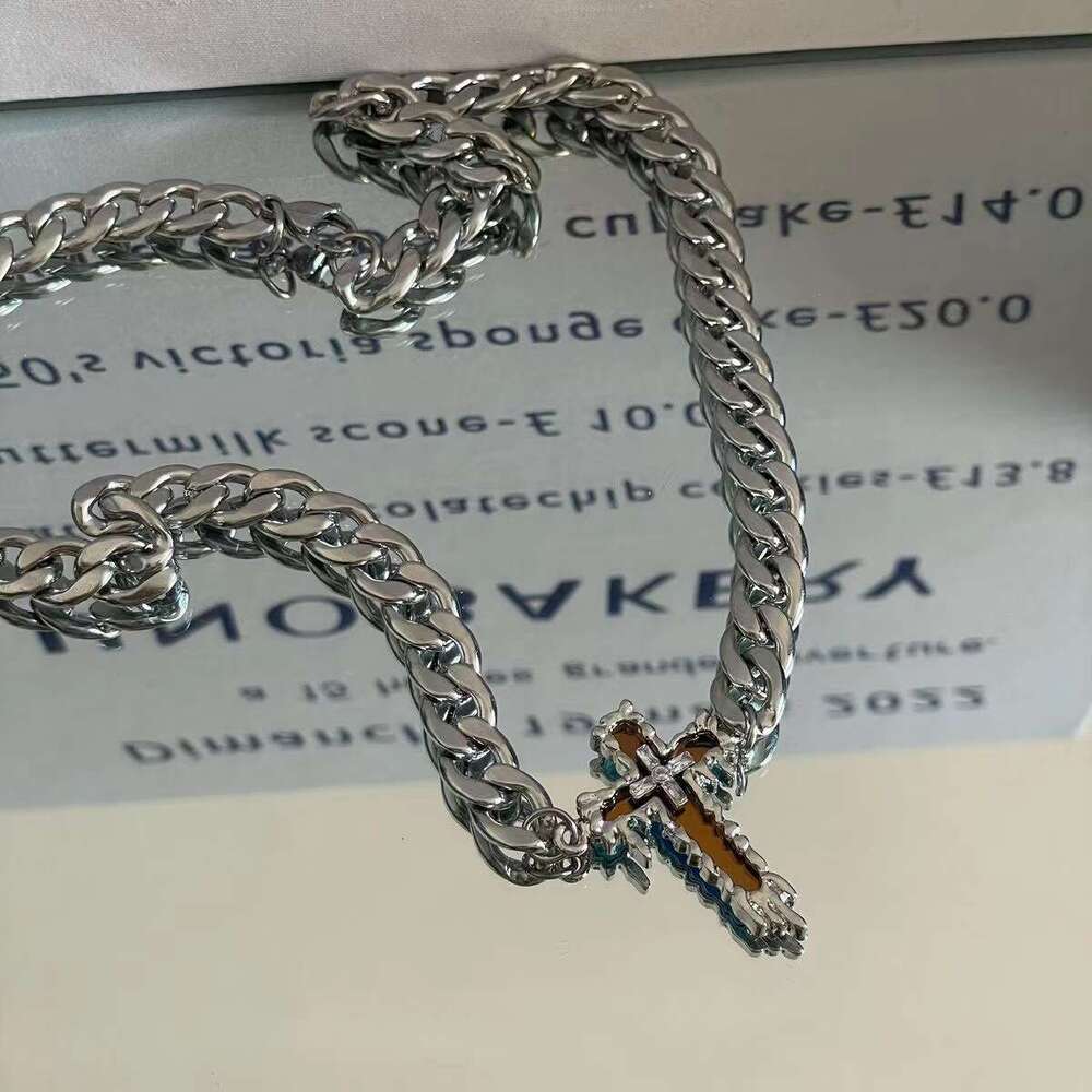 Cross Cold Wind Titanium Steel Men's Necklace with Female Crowd Design High end Sweater Hip Hop Collar Chain